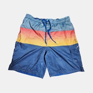 Speedo Etched Island E Board Trunks Swim Shorts XL Polyester Surf Beach Summer